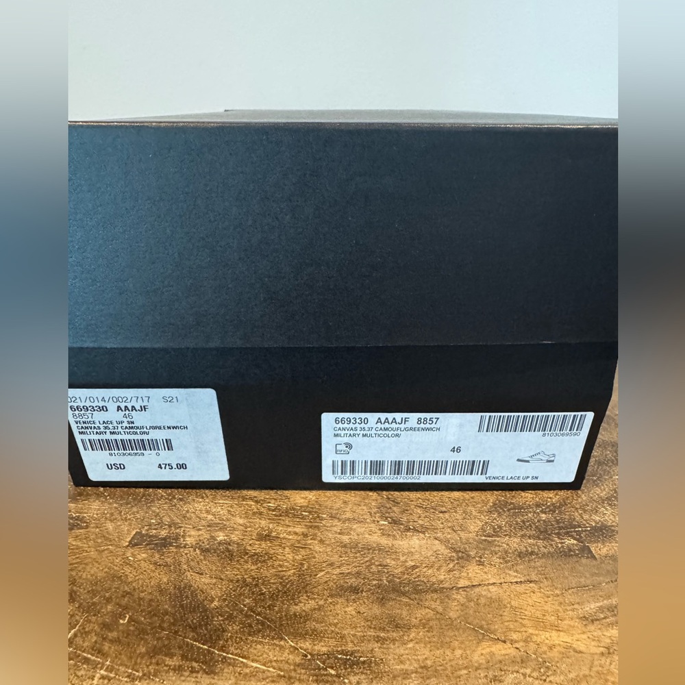 SAINT LAURENT VENICE LACE UP CAMO CANVAS SNEAKERS - Picture 7 of 9